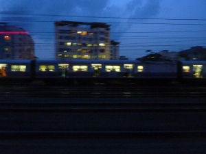 Evening commuter train